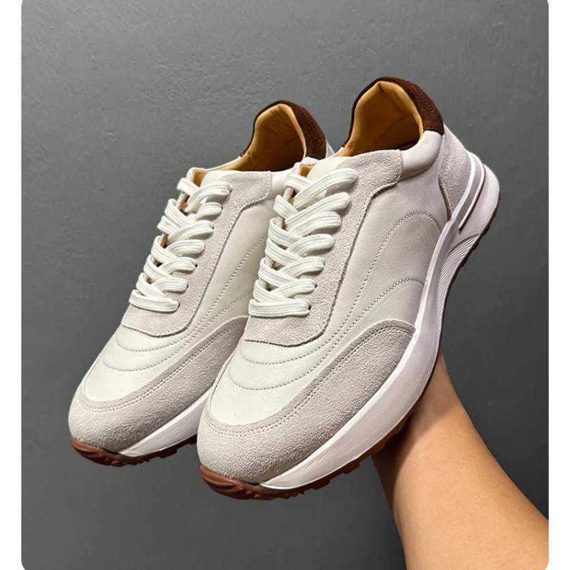 YETTIES Men's All-Leather Chunky German Training Shoes, Soft White Sneakers in Korean Style for Commuter & Daily Casual Wear
YETTIES Men's All-Leather Chunky German Training Shoes, Soft White Sneakers in Korean Style for Commuter & Daily Casual Wear