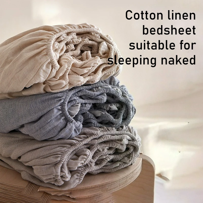 Cotton Linen Fitted Bed Sheet Set Natural French Flax Stonewashed Farmhouse Soft Sheets with Elastic Band and Pillowcases
Cotton Linen Fitted Bed Sheet Set Natural French Flax Stonewashed Farmhouse Soft Sheets with Elastic Band and Pillowcases