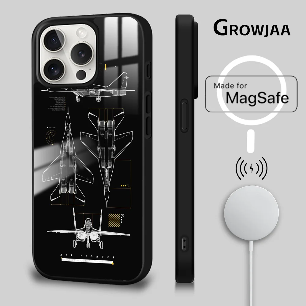 Black Cool Fighter Jet Phone Case For iPhone 16 15 14 13 12 11 Pro Max Plus Mini Magsafe Mirror Wireless Magnetic Cover
Black Cool Fighter Jet Phone Case For iPhone 16 15 14 13 12 11 Pro Max Plus Mini Magsafe Mirror Wireless Magnetic Cover