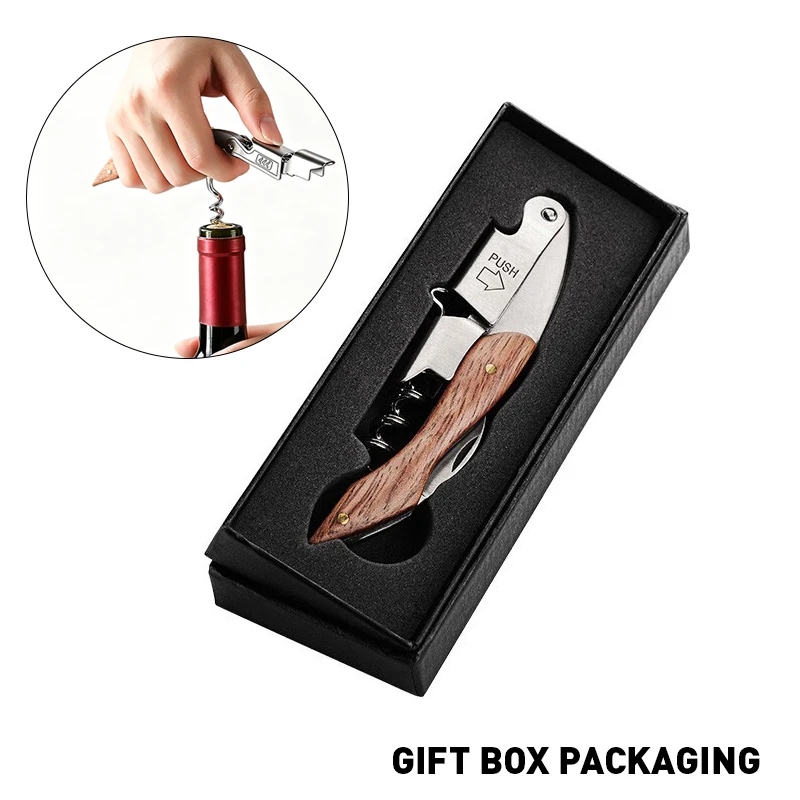 Gift box packaging Wine Corkscrew Professional Bottle Opener and Foil Cutter Stainless Steel Bottle Can Remover For Kitchen
Gift box packaging Wine Corkscrew Professional Bottle Opener and Foil Cutter Stainless Steel Bottle Can Remover For Kitchen