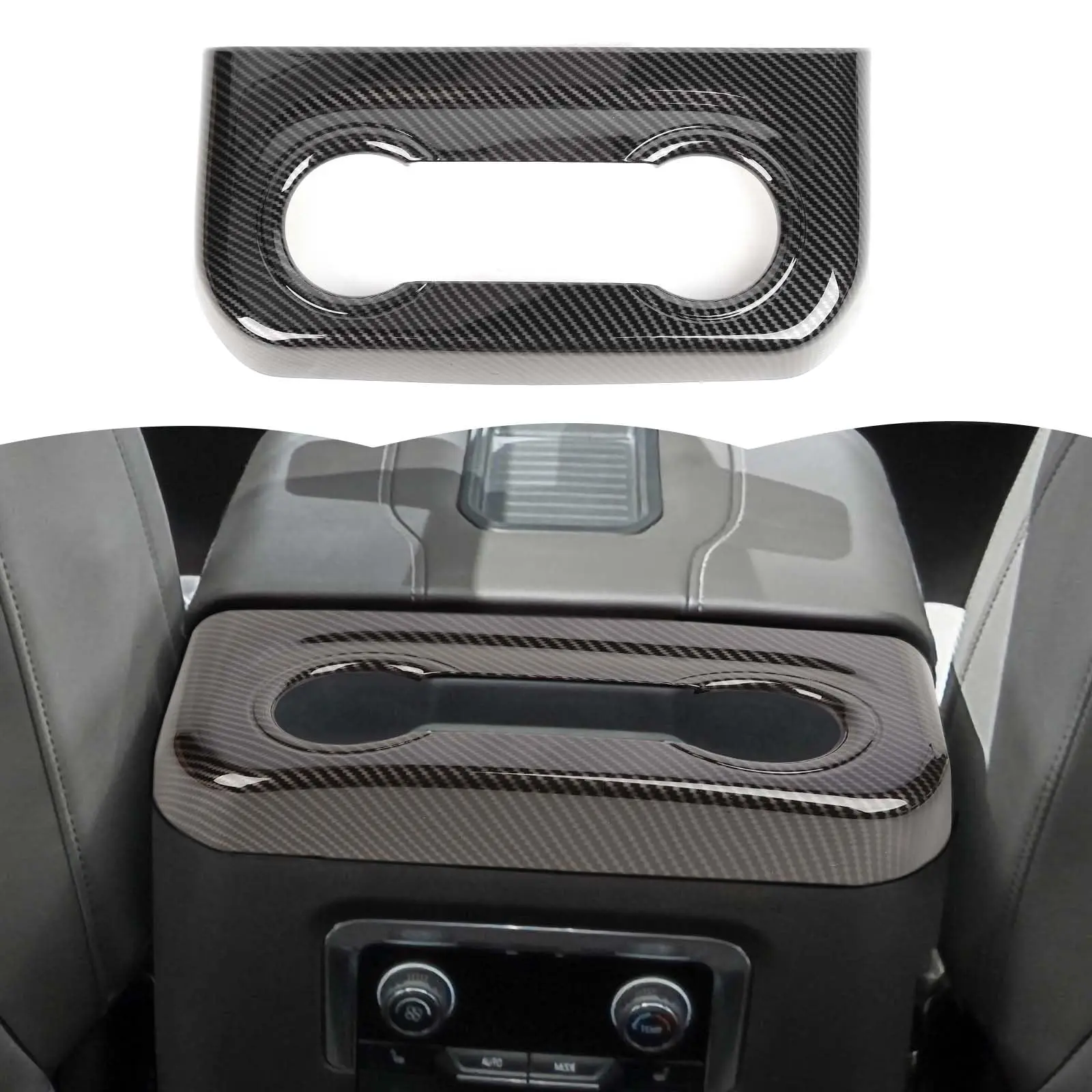 Carbon Fiber Rear Console Cup Holder Trim Cover For SUV Interior 2020-2023 Models
Carbon Fiber Rear Console Cup Holder Trim Cover For SUV Interior 2020-2023 Models