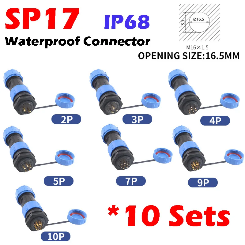 10Sets SP1710 Waterproof connector SP1712 IP68 2 pin aviation connectors SP17 back nut 3pin 4pin 5pin 7pin 9pin 10pin
10Sets SP1710 Waterproof connector SP1712 IP68 2 pin aviation connectors SP17 back nut 3pin 4pin 5pin 7pin 9pin 10pin