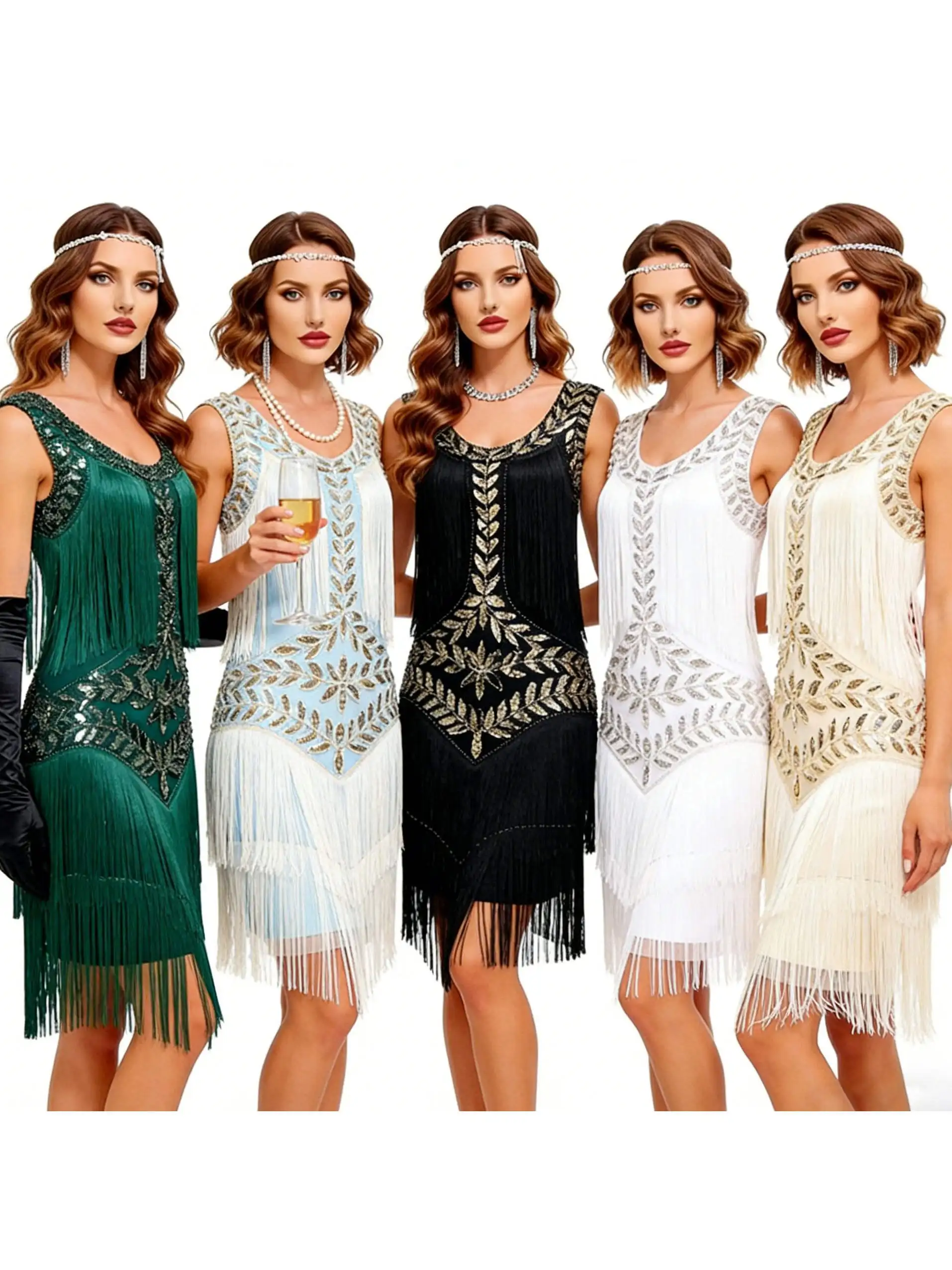 Retro 1920s Beaded Dress Sparkling Sequin Evening Gown Cocktail Party Skirt High Waist Polyester Spring Autumn Winter Dress
Retro 1920s Beaded Dress Sparkling Sequin Evening Gown Cocktail Party Skirt High Waist Polyester Spring Autumn Winter Dress