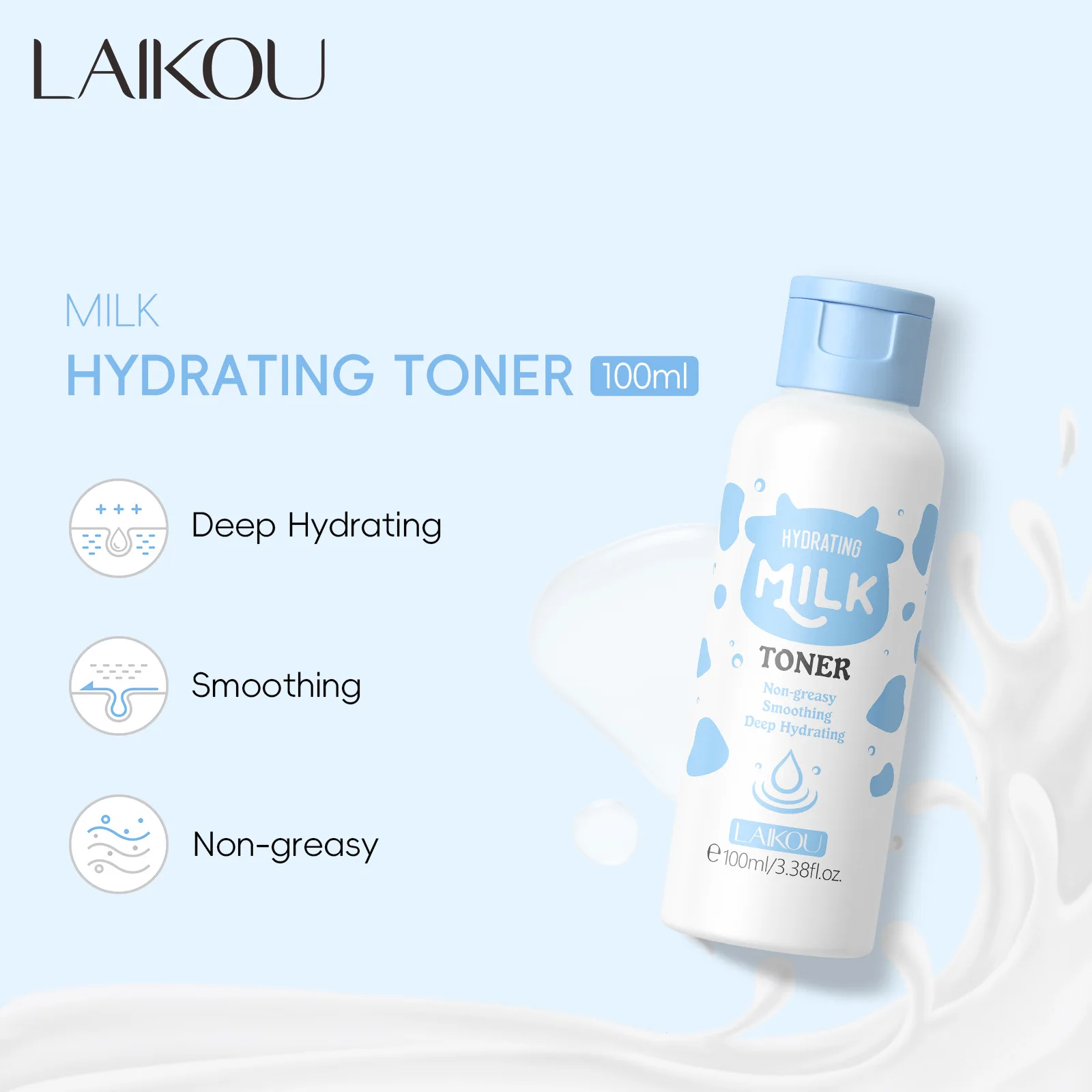 100ml LAIKOU Milk Water For Face Facial Toner Petals Essence Moisturizing Serum Deep Hydration Skin Care Face Essence Toner
100ml LAIKOU Milk Water For Face Facial Toner Petals Essence Moisturizing Serum Deep Hydration Skin Care Face Essence Toner