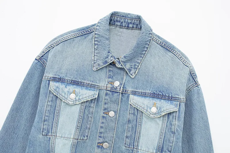 Spring Faion Loose Women's Denim Jaet Open Design Trendy ort Coat Collar Button Sve Long Regular Length ort
Spring Faion Loose Women's Denim Jaet Open Design Trendy ort Coat Collar Button Sve Long Regular Length ort