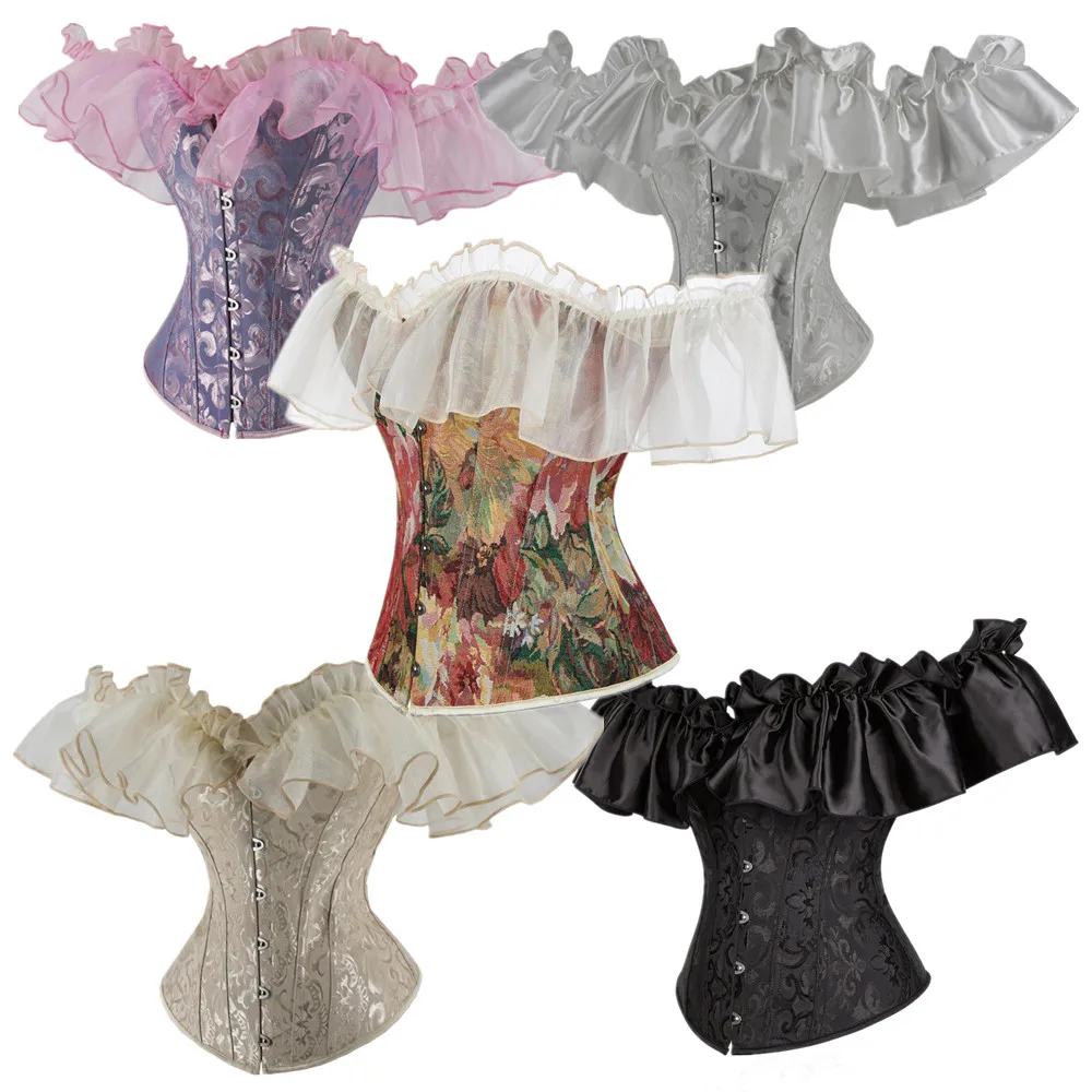 Женский винтажный жаккардовый кружевной корсет с оборками, сексуальный корсет с завышенной талией, модный корсет с открытыми плечами для похудения, нижнее белье, бюстье
Женский винтажный жаккардовый кружевной корсет с оборками, сексуальный корсет с завышенной талией, модный корсет с открытыми плечами для похудения, нижнее белье, бюстье