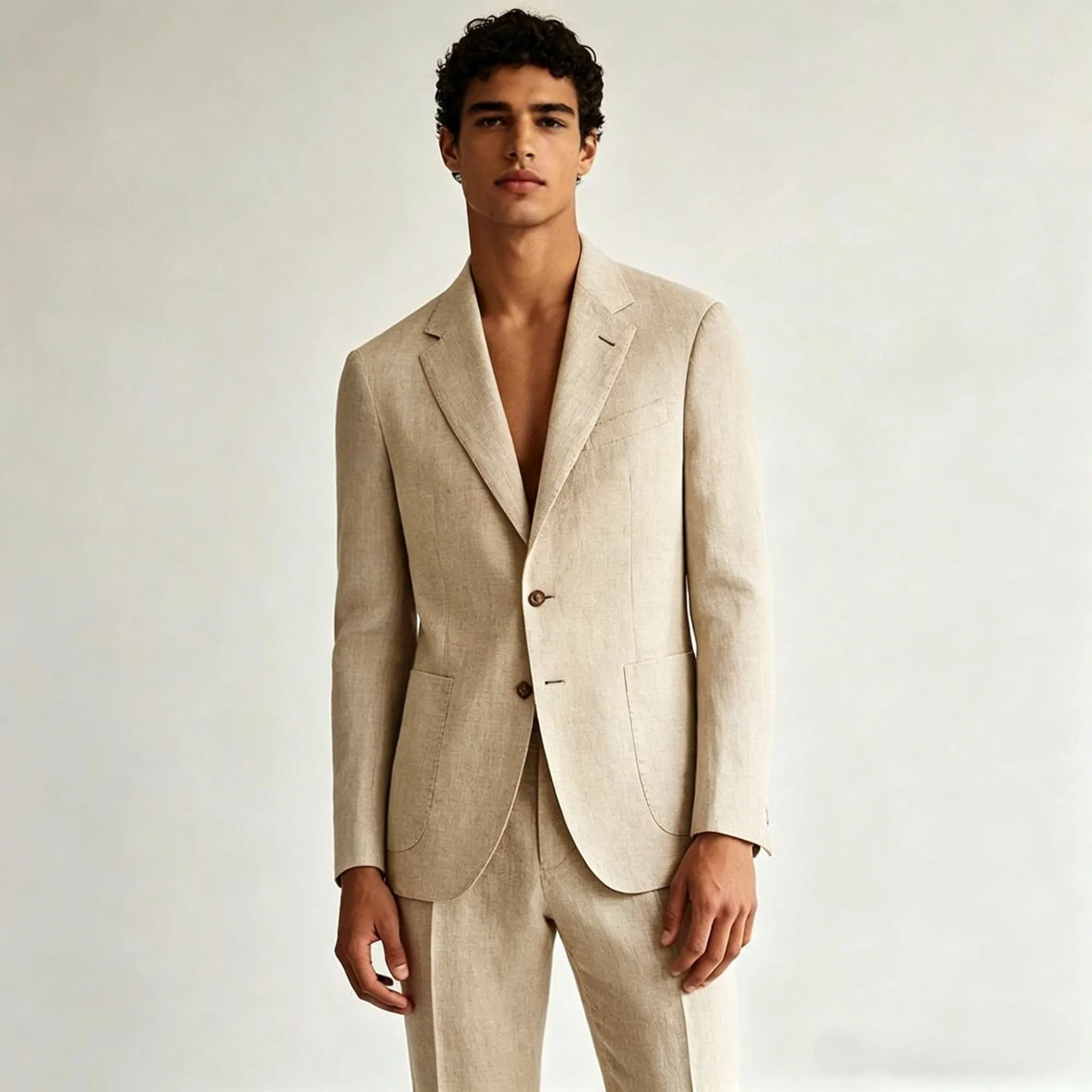 2026 Beige Linen Suit for Men 2 Pieces Casual Slim Fit Summer Classic Blazer Pants Set Formal Prom Wedding Business Men Tuxedos
2026 Beige Linen Suit for Men 2 Pieces Casual Slim Fit Summer Classic Blazer Pants Set Formal Prom Wedding Business Men Tuxedos