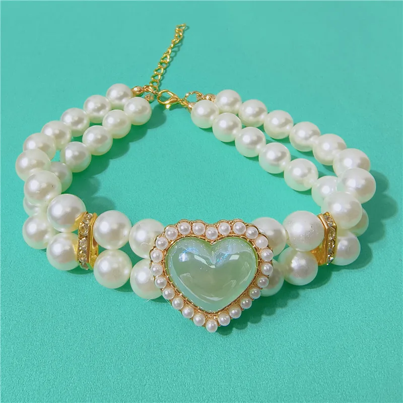 Pet Collar Puppy Cat Small Dog Jewelry Necklace Party Pearl Heart Collar Fashion Dog Collars Pet Accessories
Pet Collar Puppy Cat Small Dog Jewelry Necklace Party Pearl Heart Collar Fashion Dog Collars Pet Accessories