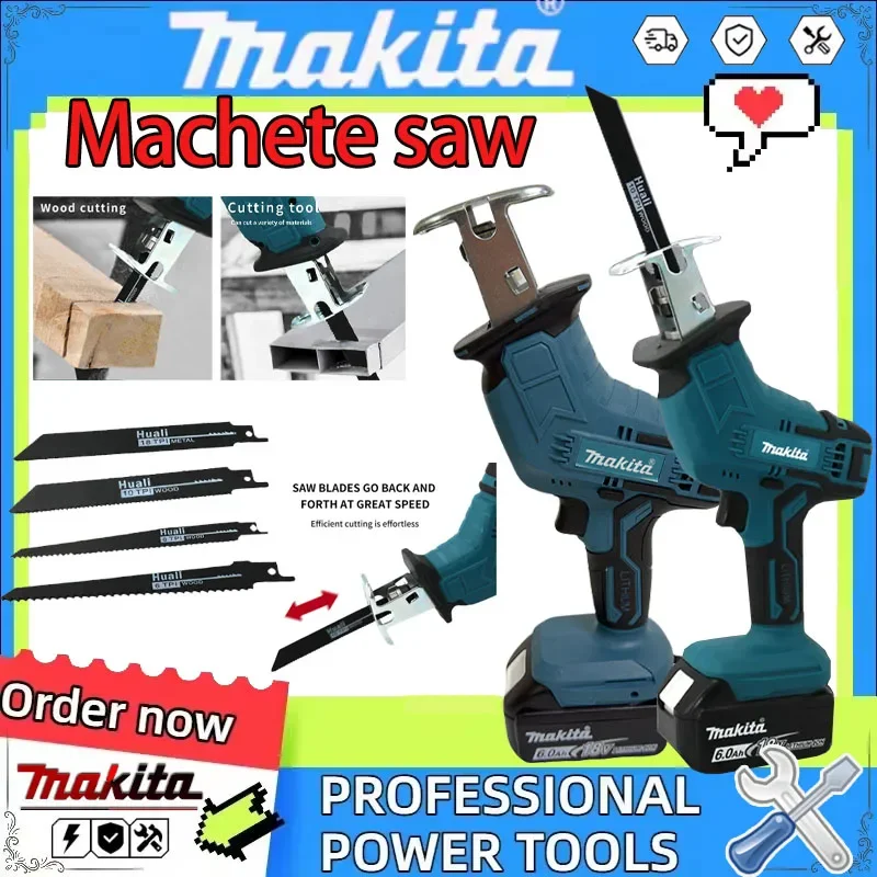 Аккумуляторная сабельная пила Makita для резки дерева и металла, портативная пила с литиевой батареей, электроинструмент
Аккумуляторная сабельная пила Makita для резки дерева и металла, портативная пила с литиевой батареей, электроинструмент