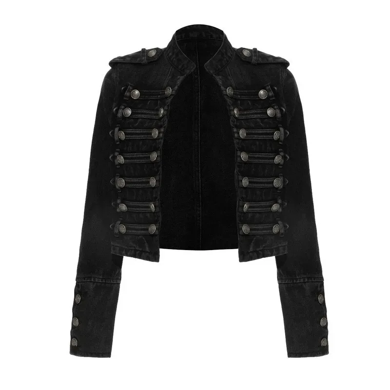 Women's Punk Jacket Denim Retro Multi-breasted Motorcycle Jacket Casual Vintage Jacket
Women's Punk Jacket Denim Retro Multi-breasted Motorcycle Jacket Casual Vintage Jacket