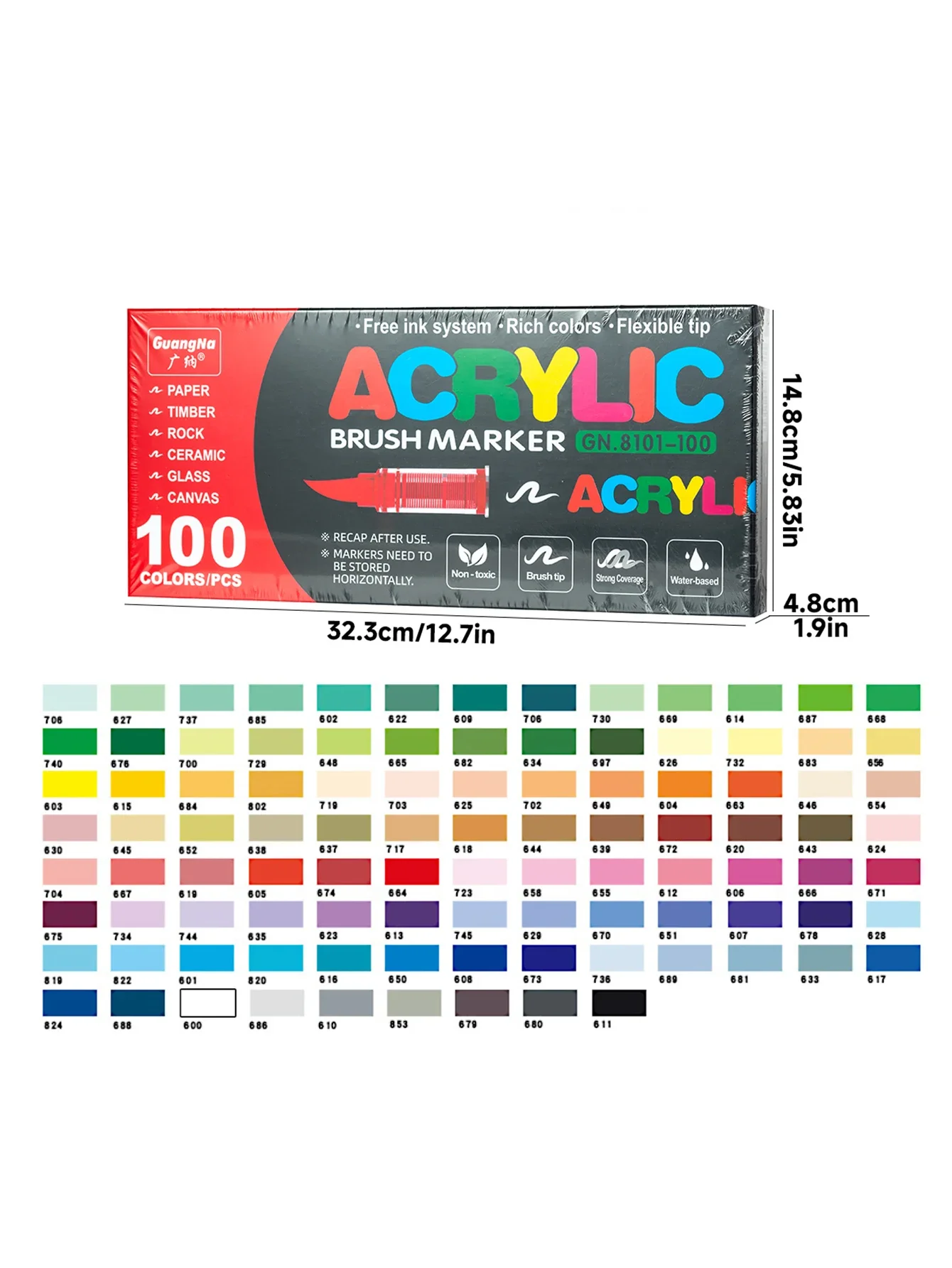 GuangNa 100 Colors Acylic Pigment Set Dual Brush Tips Pen for Drawing Painting Marker Fabric Rok Ceramic Glass Wood Art Supply
GuangNa 100 Colors Acylic Pigment Set Dual Brush Tips Pen for Drawing Painting Marker Fabric Rok Ceramic Glass Wood Art Supply
