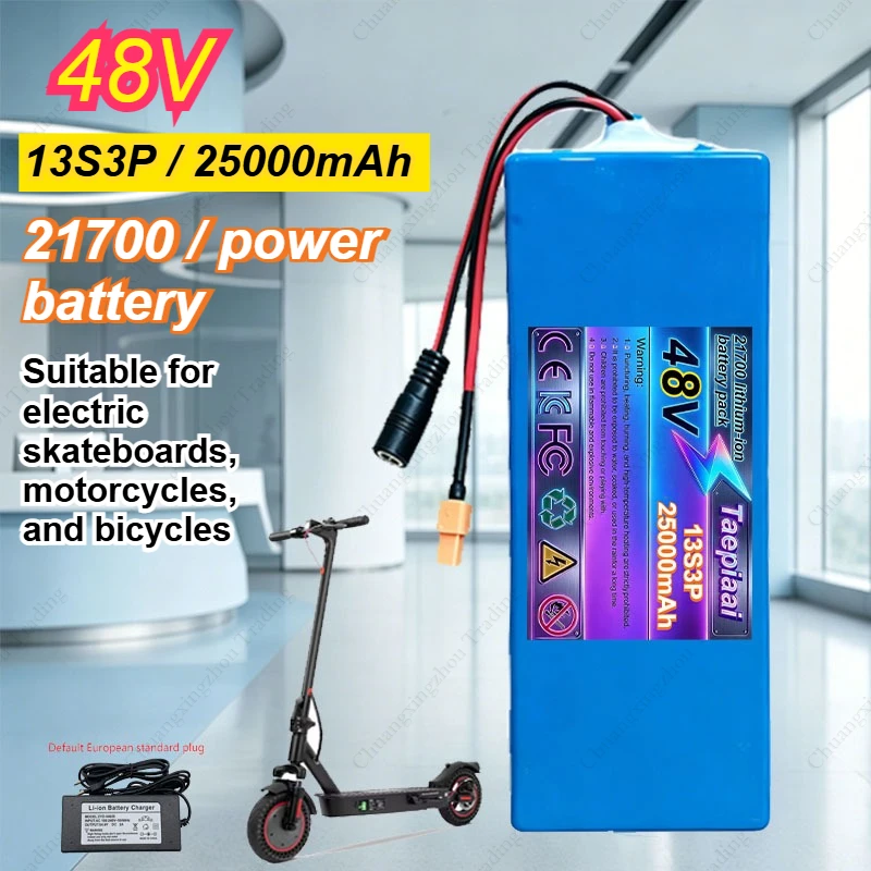 High Power 13S3P 48V 25000mAh 21700 Motorcycle Electric Scooter Battery Pack with BMS + 54.6V 2A Charger bateria lifepo4
High Power 13S3P 48V 25000mAh 21700 Motorcycle Electric Scooter Battery Pack with BMS + 54.6V 2A Charger bateria lifepo4