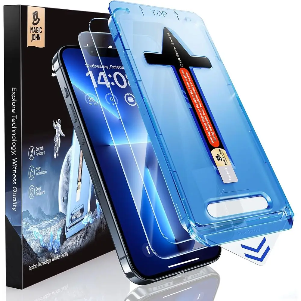 2 Pack 6.7 Inch Tempered Glass Screen Protector, Auto Dust Removal, Bubble-Free, HD Clarity, Easy Apply
2 Pack 6.7 Inch Tempered Glass Screen Protector, Auto Dust Removal, Bubble-Free, HD Clarity, Easy Apply