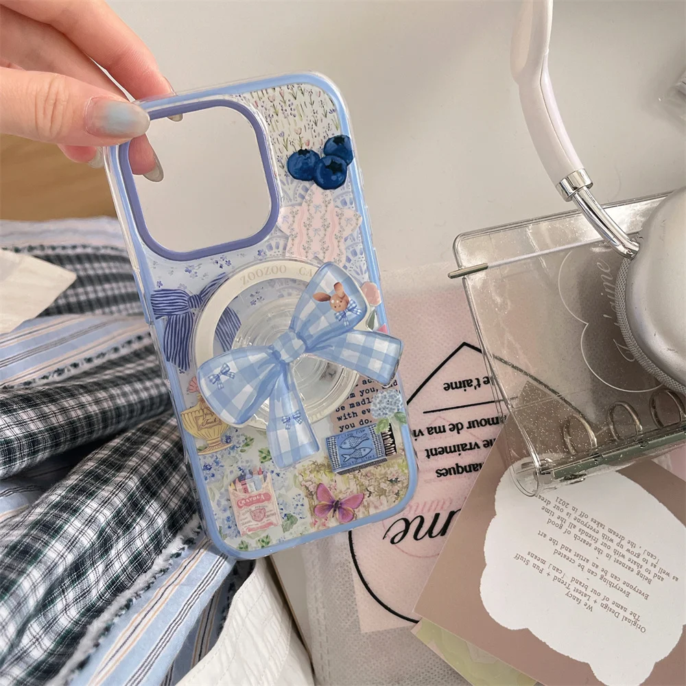 Ins Korean Retro Cute Bow Floral Magsafe Wireless Charge Phone Case For iPhone 15 14 13 16 Pro Max Plus Magnetic Holder
Ins Korean Retro Cute Bow Floral Magsafe Wireless Charge Phone Case For iPhone 15 14 13 16 Pro Max Plus Magnetic Holder