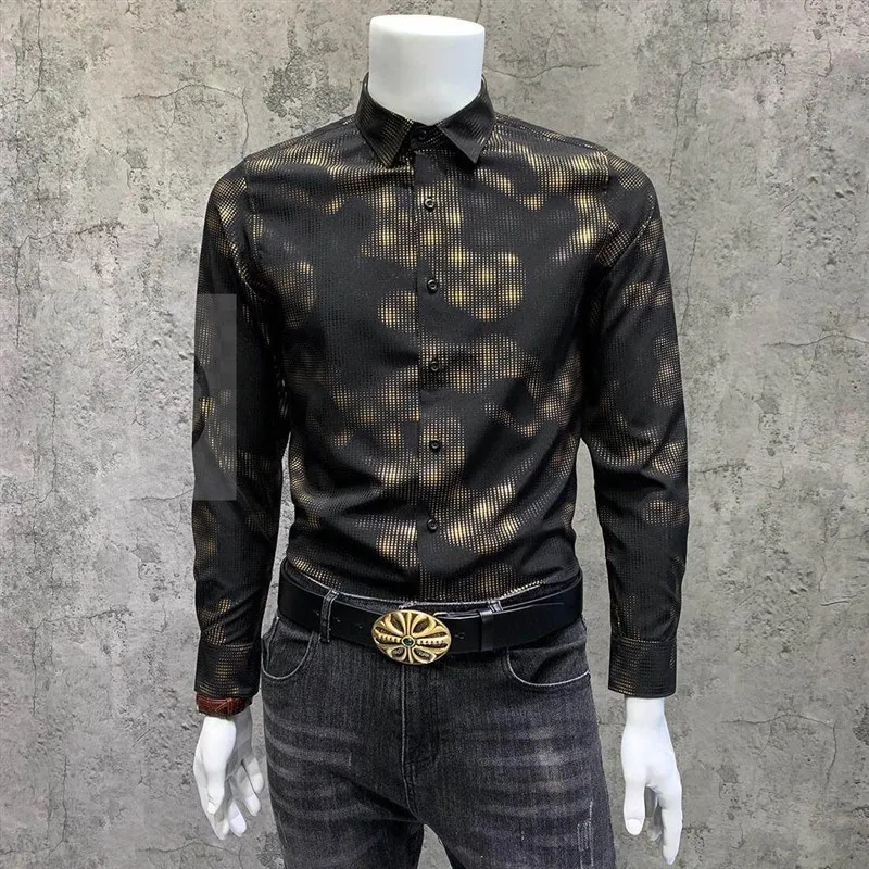Autumn Casual Men's Long Sweater Digital Bronzing EL PU Leather Velvet Fabric Windsor Collar Gentle Style Peony Patterned Shirt
Autumn Casual Men's Long Sweater Digital Bronzing EL PU Leather Velvet Fabric Windsor Collar Gentle Style Peony Patterned Shirt