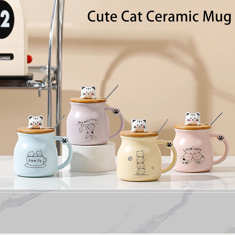 Cute Cat Ceramic Coffee Mug with Lid and Spoon, Breakfast Milk and Cereal Cup, Couple Cup Gift, Japanese Style Creative Mugs
Cute Cat Ceramic Coffee Mug with Lid and Spoon, Breakfast Milk and Cereal Cup, Couple Cup Gift, Japanese Style Creative Mugs