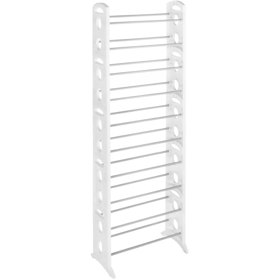 10-Tier Free-Standing Shoe Rack Space-Saving Shoe Tower Organizer 30-Pair Capacity White
10-Tier Free-Standing Shoe Rack Space-Saving Shoe Tower Organizer 30-Pair Capacity White