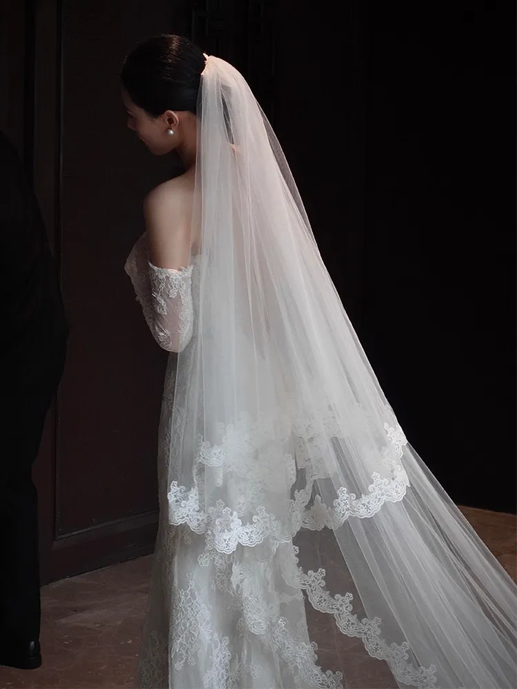 High end lace headdress bridal veil main wedding dress retro super fairy French romantic wedding veil Handmade Custom Length
High end lace headdress bridal veil main wedding dress retro super fairy French romantic wedding veil Handmade Custom Length
