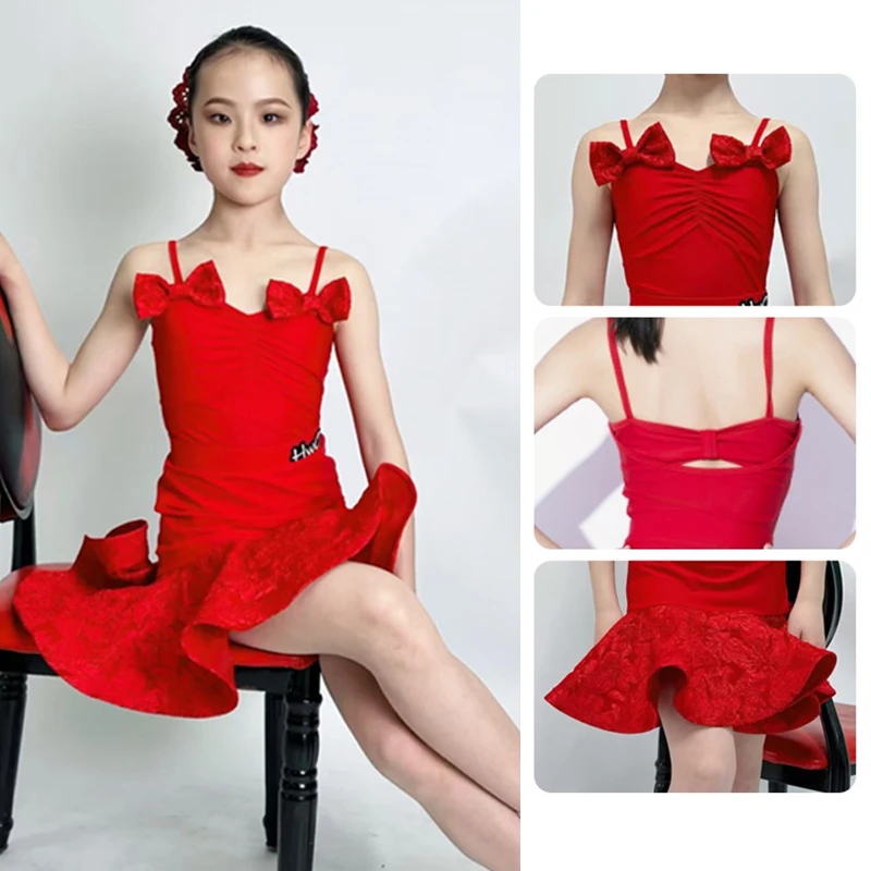 Красное платье для латинских танцев, летний танцевальный костюм без рукавов с юбкой с рюшами и бантом, сценический костюм для девочек, костюм для румбы и самбы 1819
Красное платье для латинских танцев, летний танцевальный костюм без рукавов с юбкой с рюшами и бантом, сценический костюм для девочек, костюм для румбы и самбы 1819