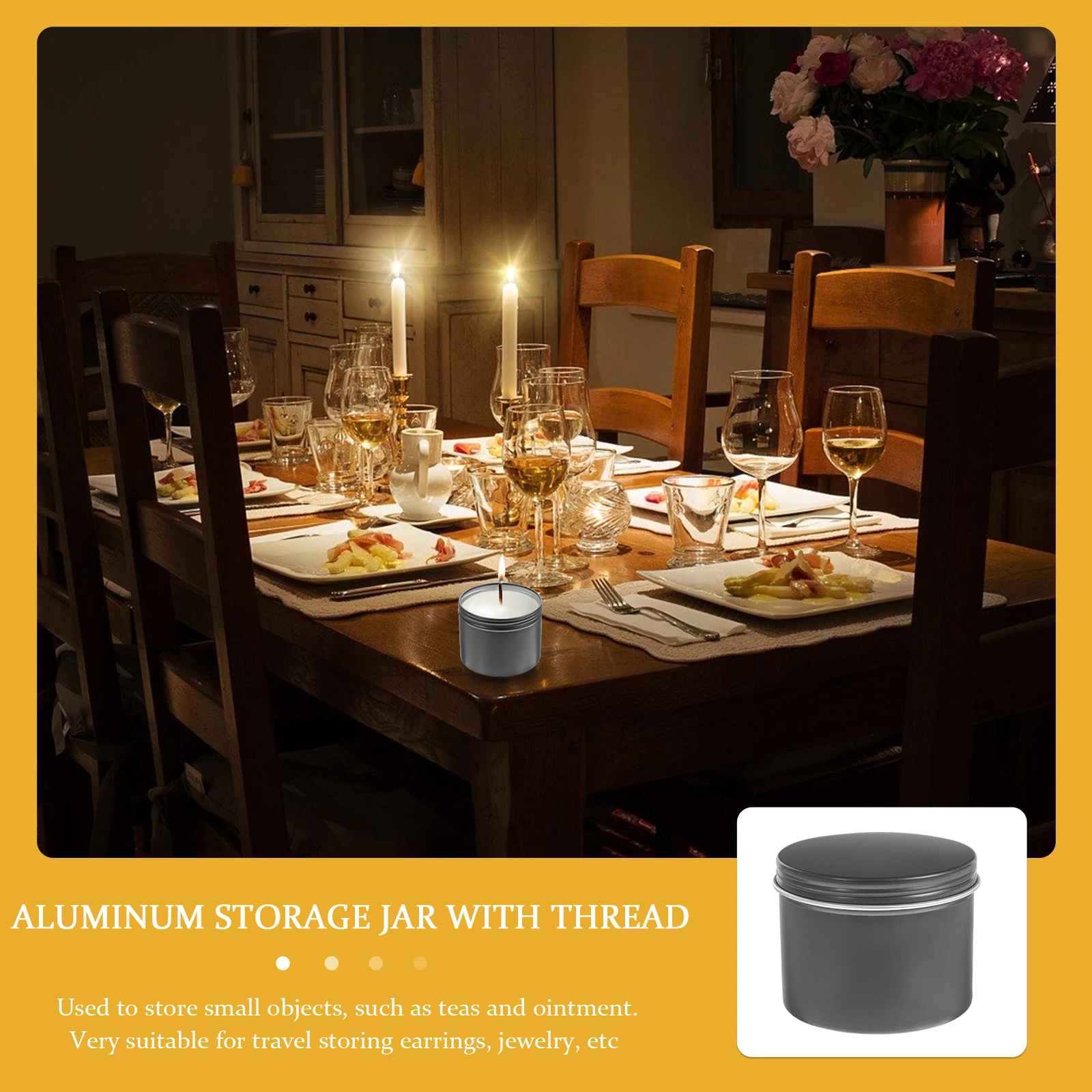 4Pcs Round Aluminum Storage Jars DIY Candles Containers 120ml Screw-Top Lid Reusable for Travel Jewelry Makeup Creams
4Pcs Round Aluminum Storage Jars DIY Candles Containers 120ml Screw-Top Lid Reusable for Travel Jewelry Makeup Creams