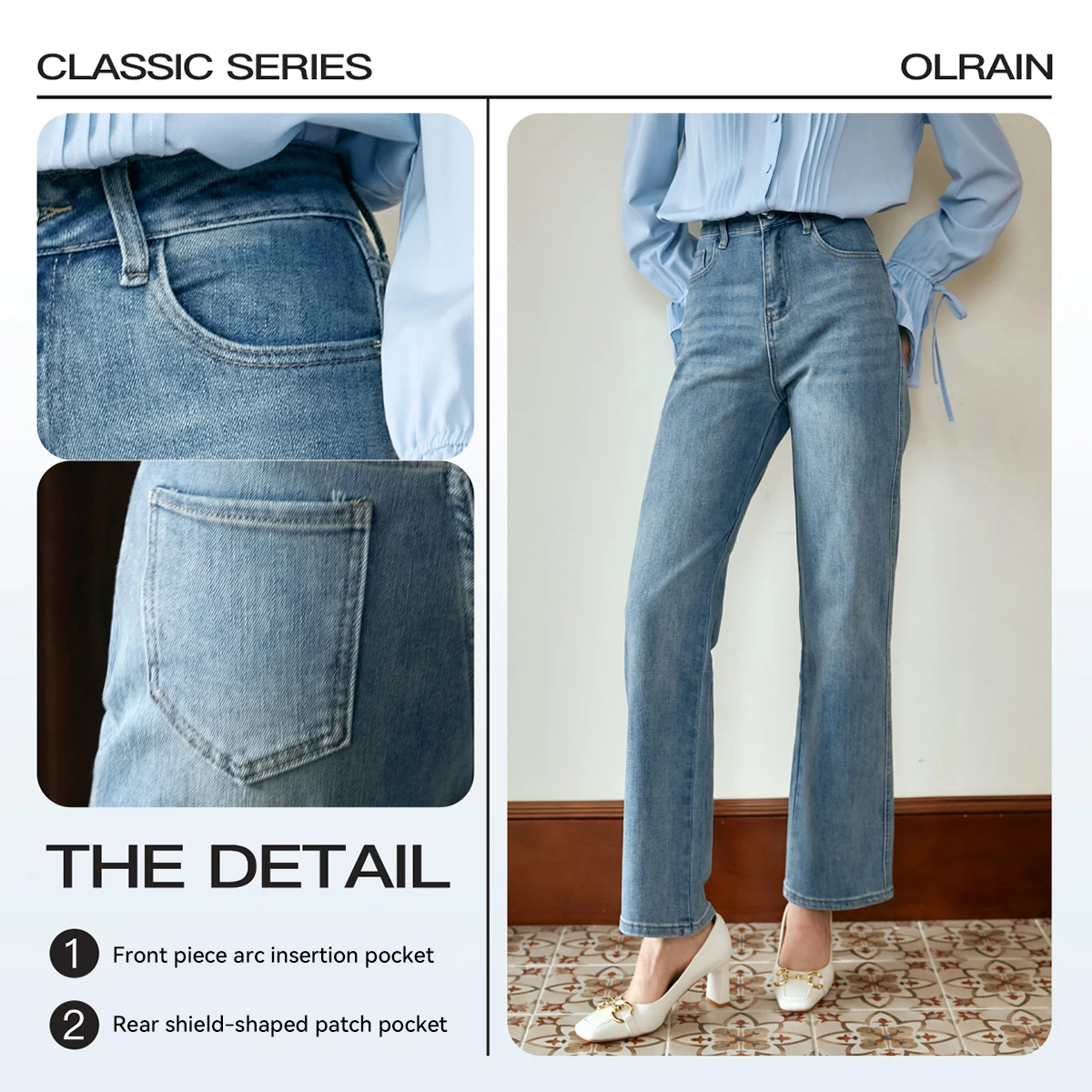 OLrain Women's Cotton Blend Jeans 2025 Autumn Blue Straight Leg Denim Pants High Waist Simple Casual Female Trousers WN56QA93305
OLrain Women's Cotton Blend Jeans 2025 Autumn Blue Straight Leg Denim Pants High Waist Simple Casual Female Trousers WN56QA93305