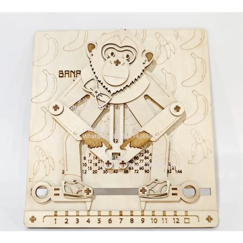 3D Wooden Puzzle Bestseller Arithmetic Multiplication Monkey Wooden Mechanical Transmission Model DIY Movable Assembly Gift
3D Wooden Puzzle Bestseller Arithmetic Multiplication Monkey Wooden Mechanical Transmission Model DIY Movable Assembly Gift