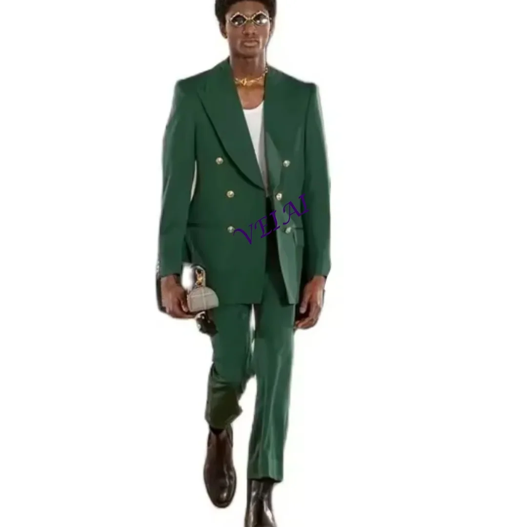 CustomizedDouble Breasted Green Loose Men's Suits Peaked Lapel Plus Size 2 Piece Jacket Pants Chic Terno Costume Luxury Outfit R
CustomizedDouble Breasted Green Loose Men's Suits Peaked Lapel Plus Size 2 Piece Jacket Pants Chic Terno Costume Luxury Outfit R