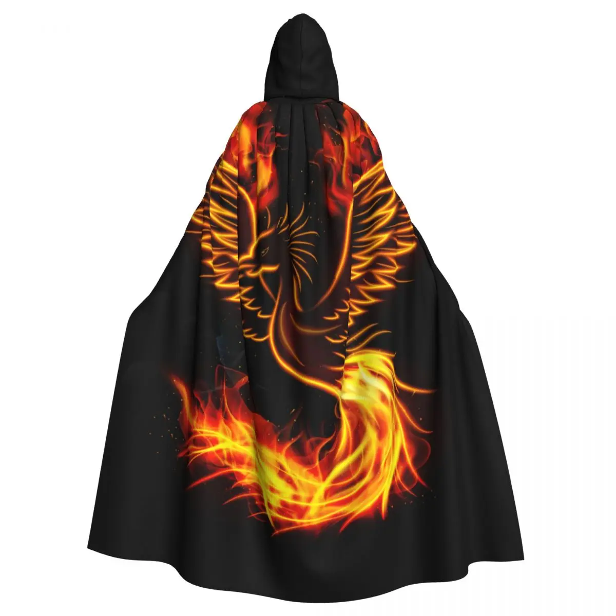 Long Cape Cloak Fire Burning Phoenix Bird Hooded Cloak Coat Autumn Hoodies
Long Cape Cloak Fire Burning Phoenix Bird Hooded Cloak Coat Autumn Hoodies