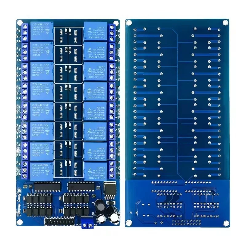 16 Channel Relay Module 5V 12V Optocoupler Protection LM2596 Power Board
16 Channel Relay Module 5V 12V Optocoupler Protection LM2596 Power Board