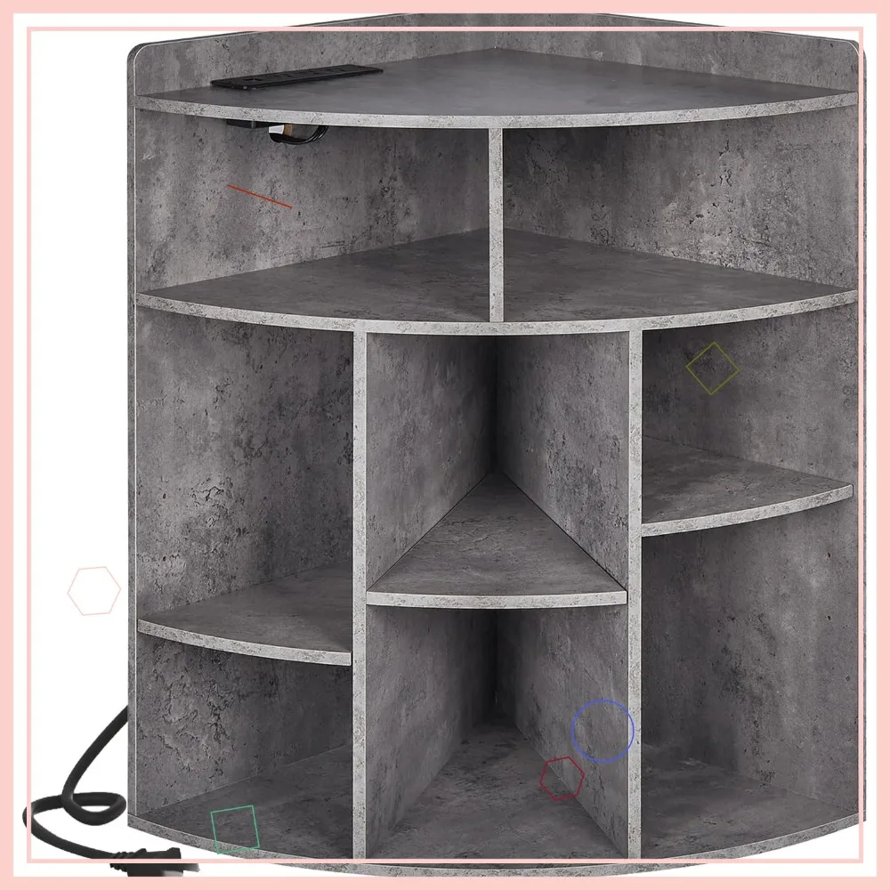 Современная угловая полка с USB-портами и розетками, регулируемая полка для хранения игрушек для гостиной, спальни, кухни, серого цвета
Современная угловая полка с USB-портами и розетками, регулируемая полка для хранения игрушек для гостиной, спальни, кухни, серого цвета