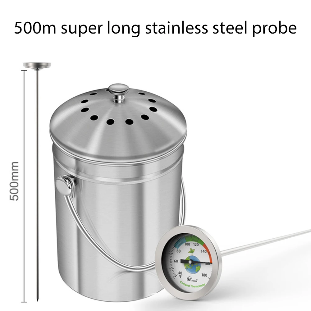 Термометр для компоста и почвы из нержавеющей стали 50 см, высокоточный измеритель температуры и pH, измерительный зонд
Термометр для компоста и почвы из нержавеющей стали 50 см, высокоточный измеритель температуры и pH, измерительный зонд