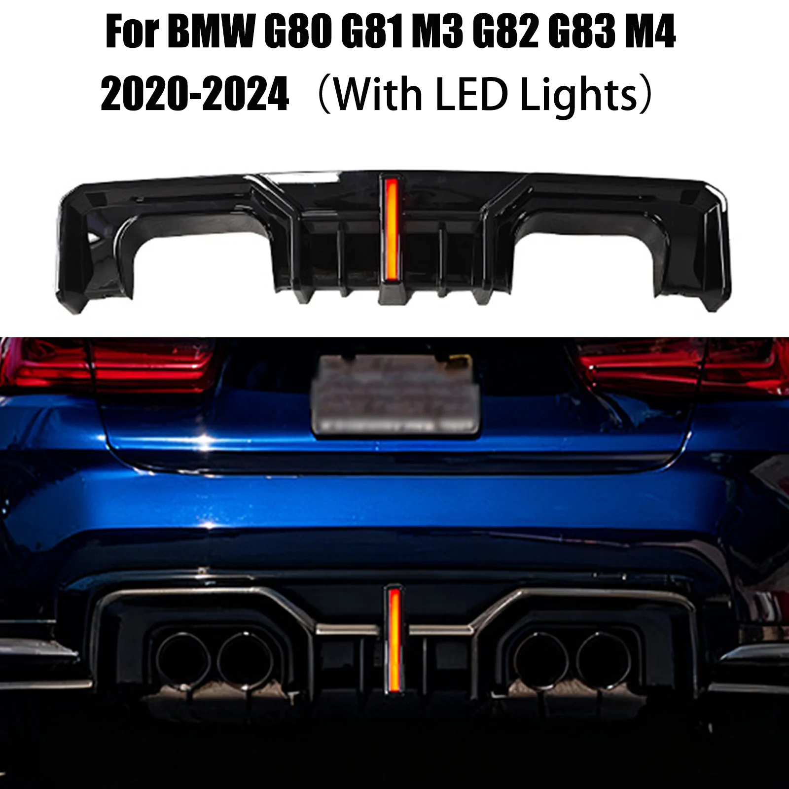 For BMW G80 G81 M3 G82 G83 M4 2020-2024 Rear Bumper Lip Diffuser with LED Lights Spoiler Splitter Guard Glossy Carbon Fiber Look
For BMW G80 G81 M3 G82 G83 M4 2020-2024 Rear Bumper Lip Diffuser with LED Lights Spoiler Splitter Guard Glossy Carbon Fiber Look