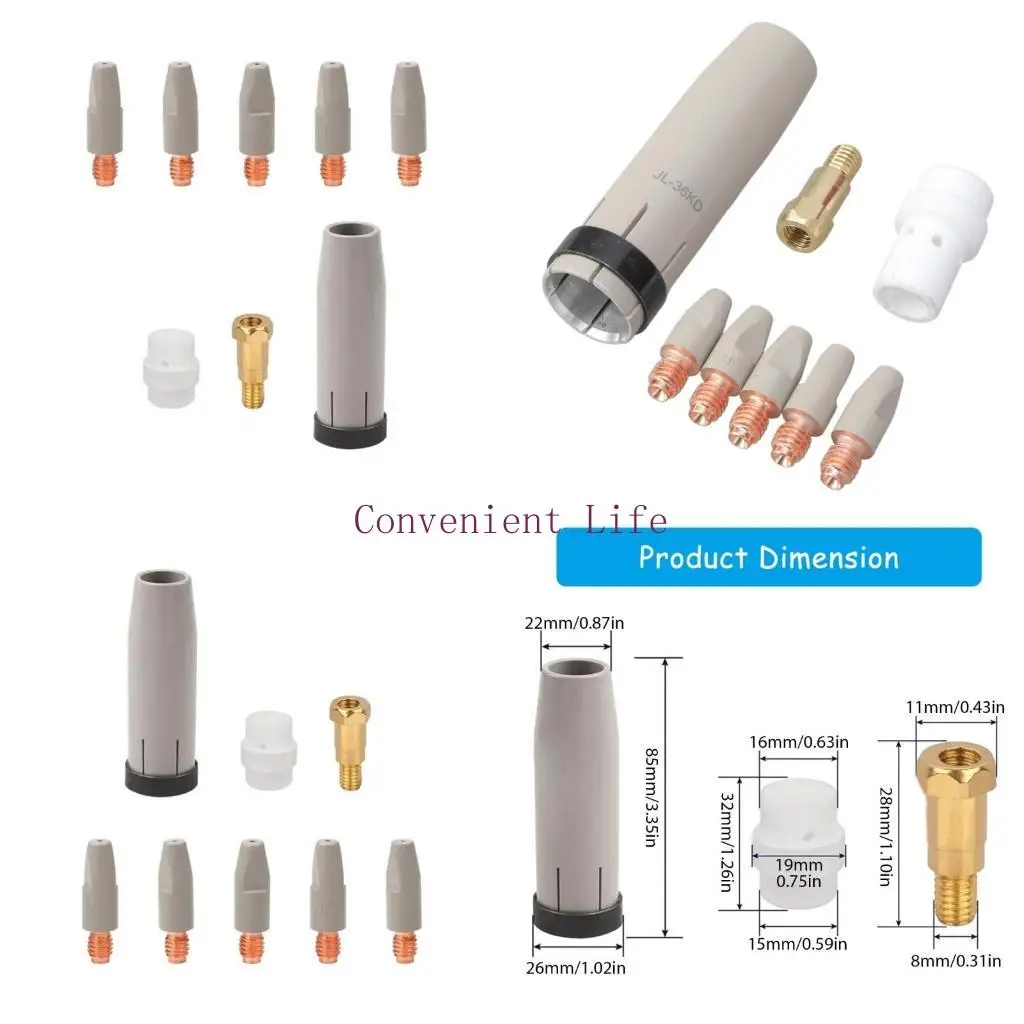 L1EE 8pcs Conductive Nozzle Extensions Machinery Repair Welding Tool Conductive Nozzle Connector for Use In 36KD Welding Guns
L1EE 8pcs Conductive Nozzle Extensions Machinery Repair Welding Tool Conductive Nozzle Connector for Use In 36KD Welding Guns