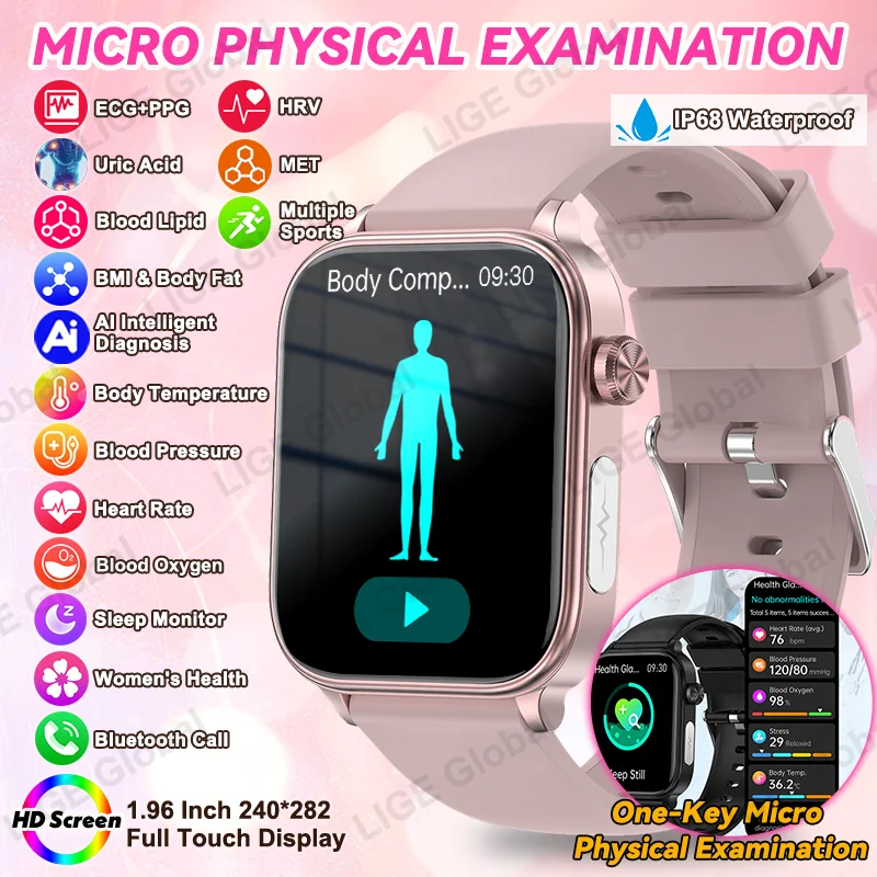 LIGE 2026 New ECG+PPG Smartwatch Nursing Grade Blood Lipid Uric Acid BMI Measurement Menstrual Cycle Women Health Smart Bracelet
LIGE 2026 New ECG+PPG Smartwatch Nursing Grade Blood Lipid Uric Acid BMI Measurement Menstrual Cycle Women Health Smart Bracelet