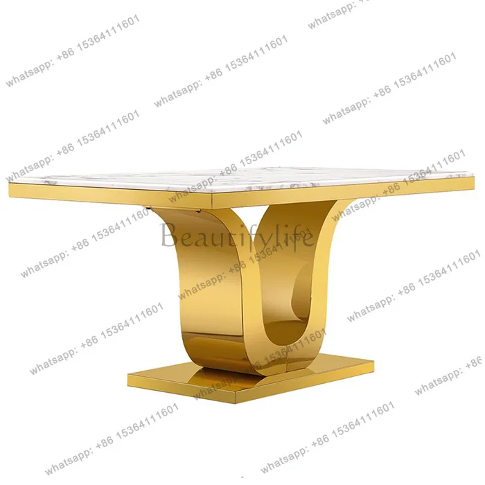 Italian light luxury stainless steel marble dining table modern simple family large apartment
Italian light luxury stainless steel marble dining table modern simple family large apartment