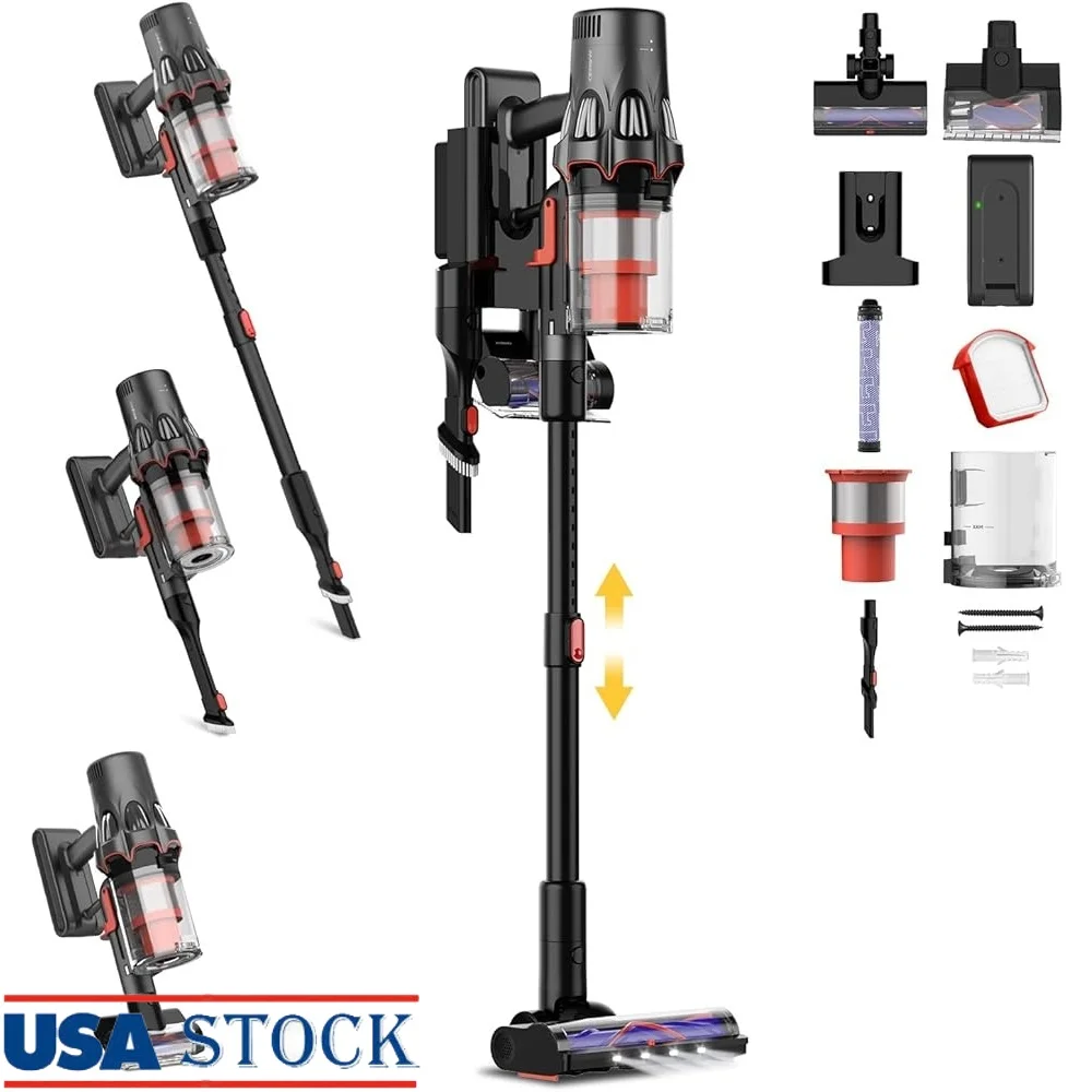 Cordless Vacuum Cleaner 590W HEPA Filter Anti-Tangle Stick Vacuum Cleaner 90Min Runtime Deep Cleaning Pet Hair Light Weight
Cordless Vacuum Cleaner 590W HEPA Filter Anti-Tangle Stick Vacuum Cleaner 90Min Runtime Deep Cleaning Pet Hair Light Weight