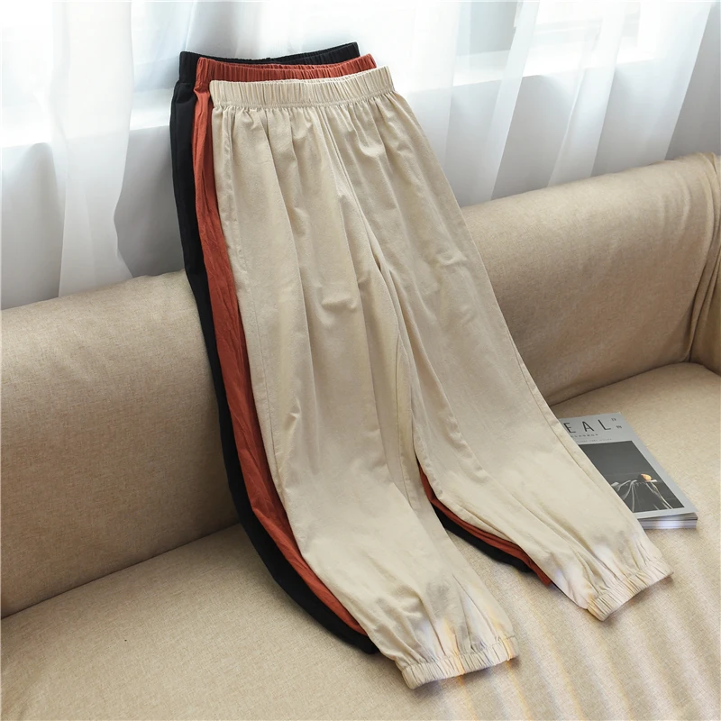 Women Cotton Linen Nine Pants Elastic Waist Vintage Trousers Lady Loose Casual Pants Retro Capri Trousers Harem Pants
Women Cotton Linen Nine Pants Elastic Waist Vintage Trousers Lady Loose Casual Pants Retro Capri Trousers Harem Pants