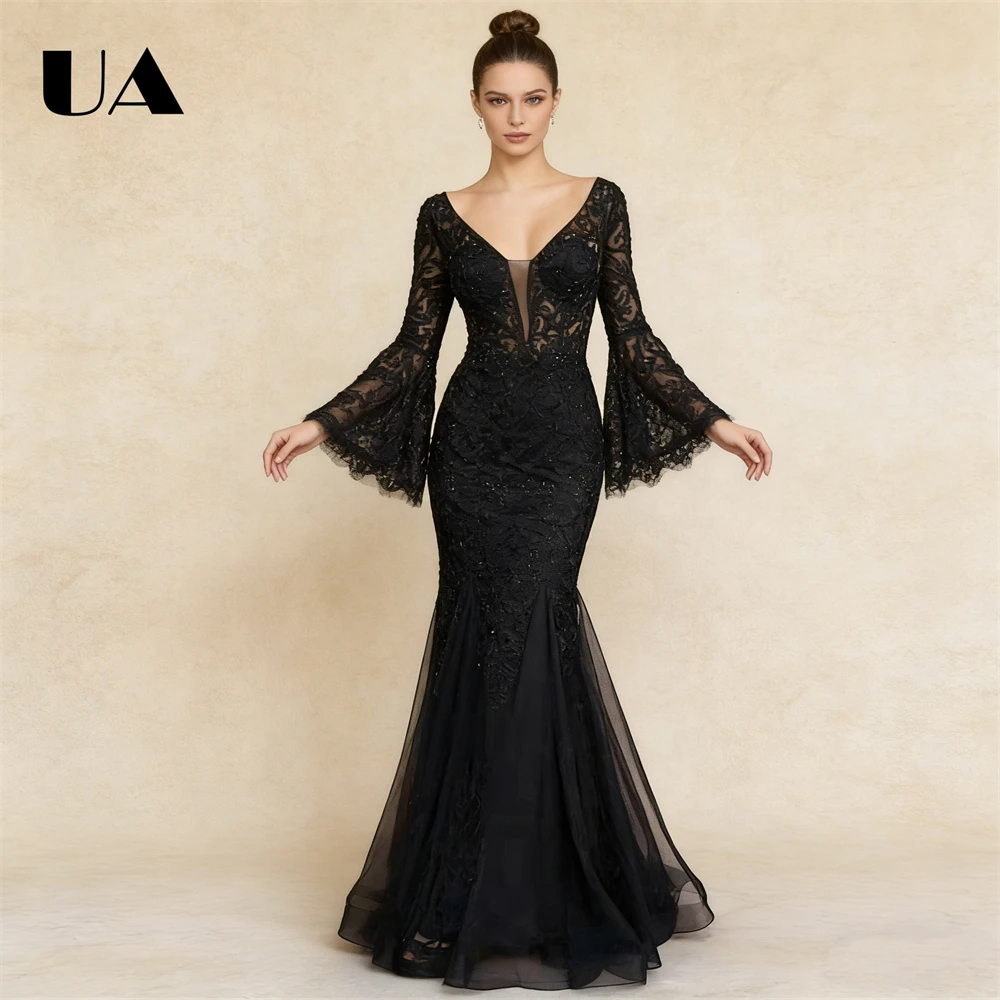 Bell Sleeves Lace Mermaid Dress for Evening Party Formal Events, Deep V Neck Customized Maxi Gown Wedding Party Prom Maxi Dress
Bell Sleeves Lace Mermaid Dress for Evening Party Formal Events, Deep V Neck Customized Maxi Gown Wedding Party Prom Maxi Dress