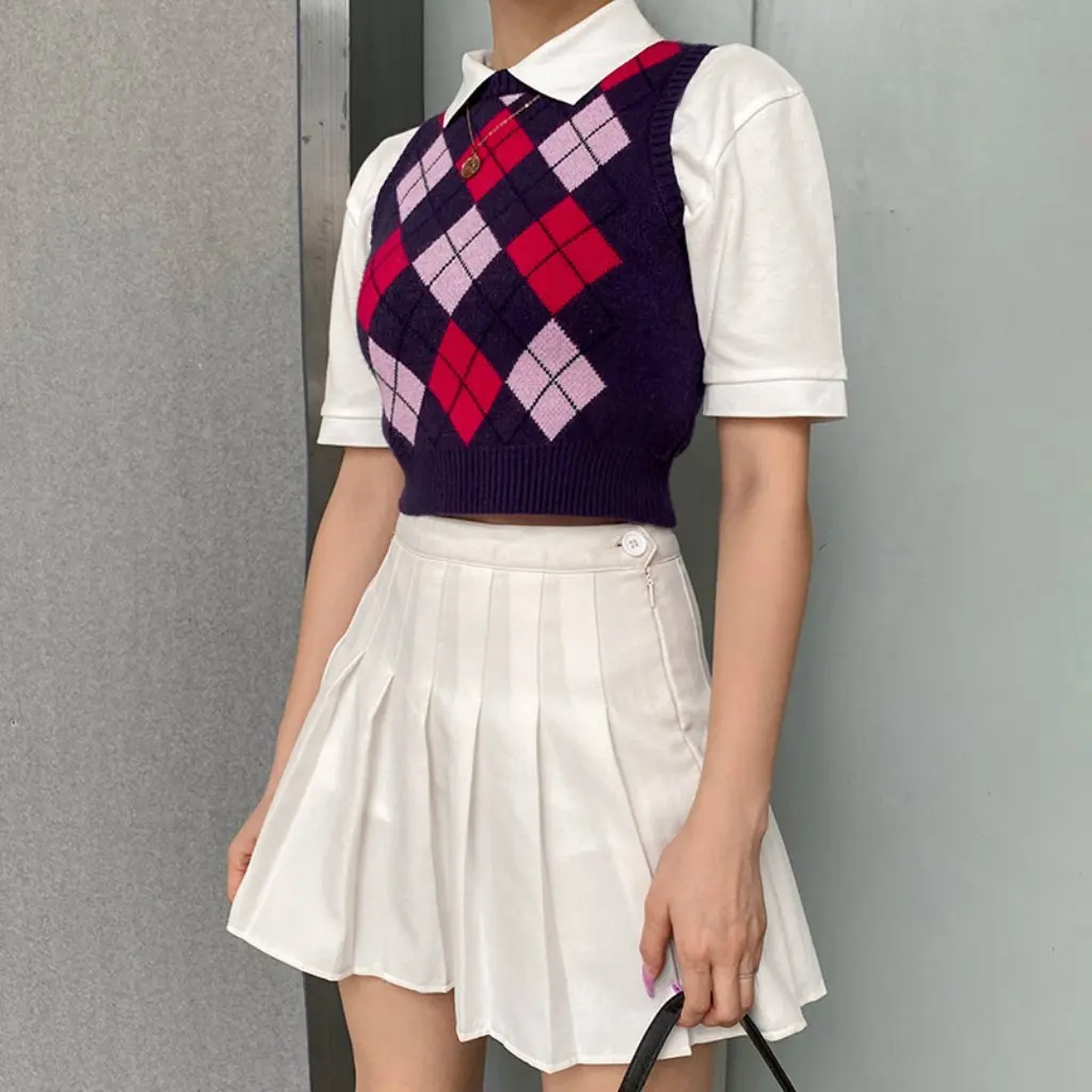 Women's Diamond Jacquard Crewneck Sweater Sleeveless Vest Top European Style Autumn Fashion Outerwear
Women's Diamond Jacquard Crewneck Sweater Sleeveless Vest Top European Style Autumn Fashion Outerwear