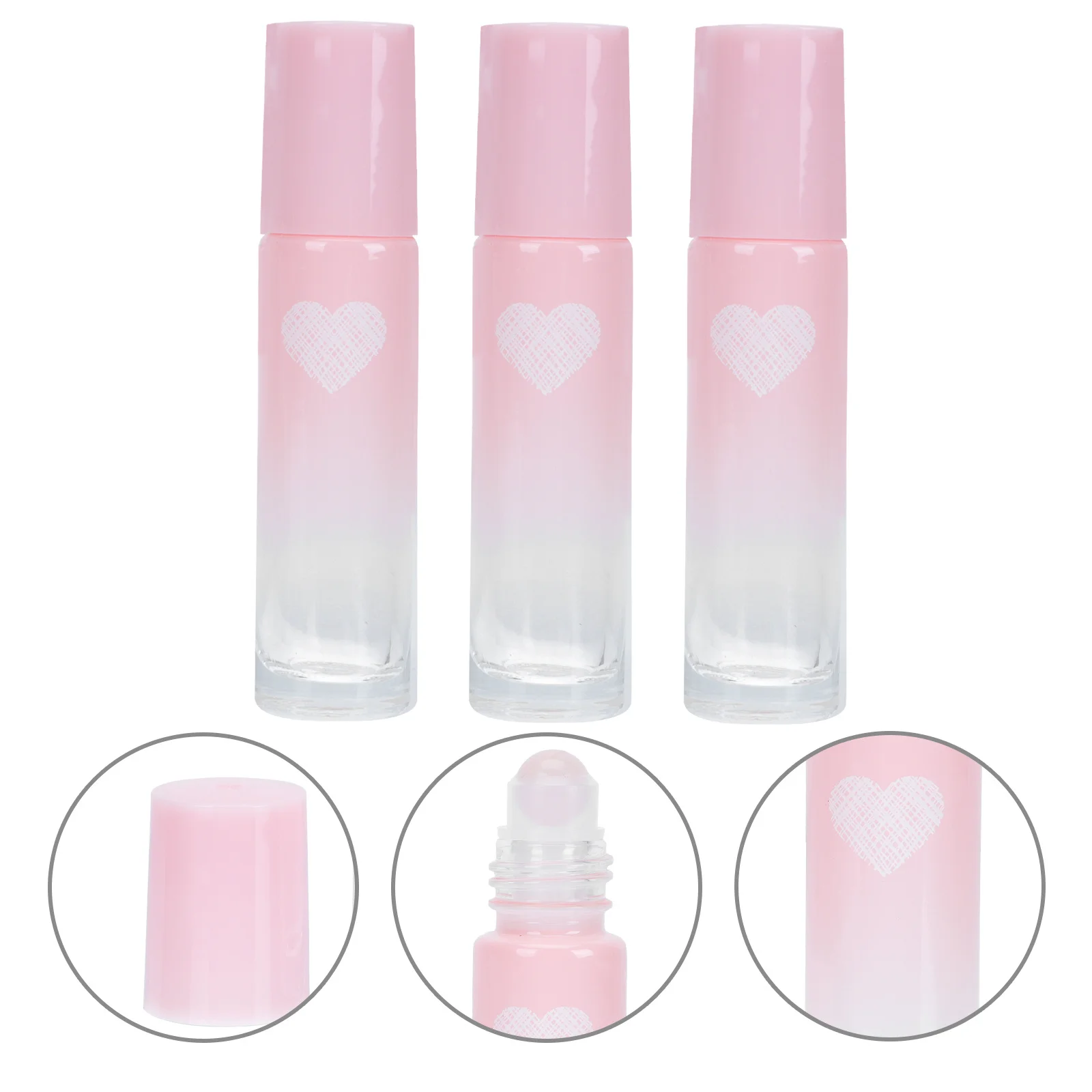 3Pcs Heart Design Thick Glass Roller Bottles Airtight Leakproof Crystal Ball Refillable Perfume Sub Bottle Travel Size
3Pcs Heart Design Thick Glass Roller Bottles Airtight Leakproof Crystal Ball Refillable Perfume Sub Bottle Travel Size