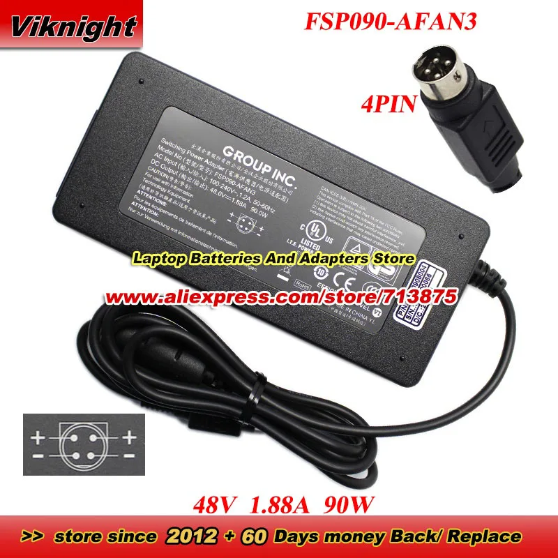 FSP090-AFAN3 48V 1.88A 90W AC Adapter with 4PIN Power Supply
FSP090-AFAN3 48V 1.88A 90W AC Adapter with 4PIN Power Supply