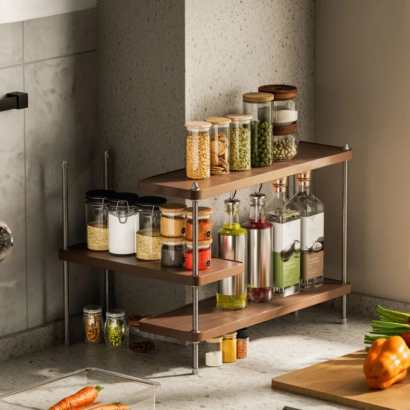 Kitchen rack, multi-layer storage rack, seasoning, corner rack, integrated wall storage artifact
Kitchen rack, multi-layer storage rack, seasoning, corner rack, integrated wall storage artifact