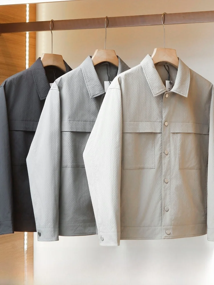 Textured Embossed Spring Casual Men's Commuter Jacket Standard Fit Polyester Fiber Long Sleeve Button up Pure Color
Textured Embossed Spring Casual Men's Commuter Jacket Standard Fit Polyester Fiber Long Sleeve Button up Pure Color