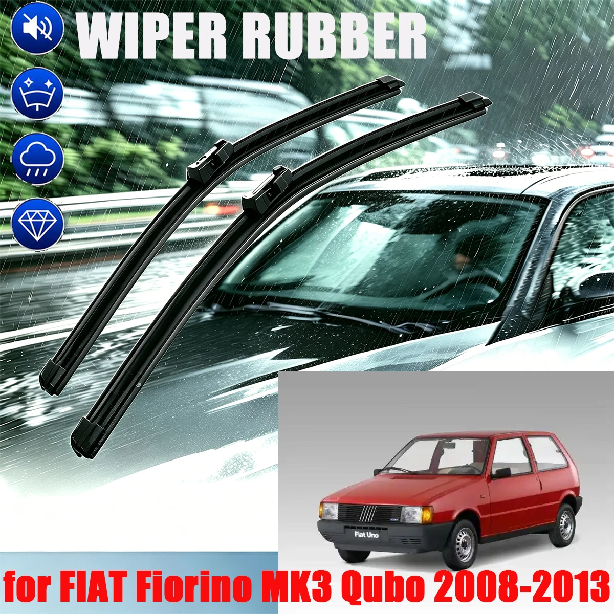 For FIAT Fiorino MK3 Qubo 2008-2013 Double Rubber Front Wiper Accessorie Car Wipers Brushes New Upgraded
For FIAT Fiorino MK3 Qubo 2008-2013 Double Rubber Front Wiper Accessorie Car Wipers Brushes New Upgraded