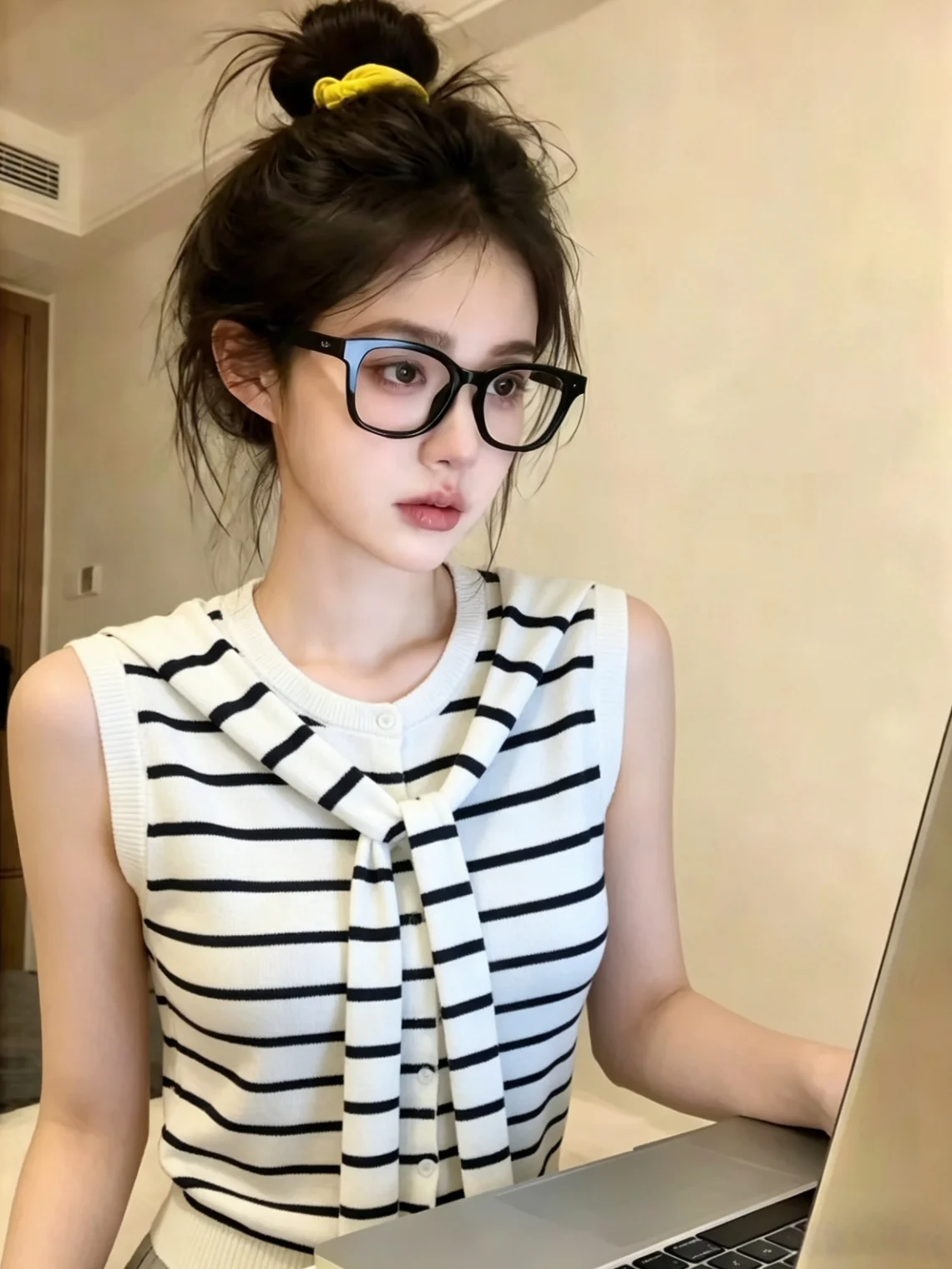 Striped Knitted Wrap Shoulder Sleeveless Cardigan Women's Summer Fashionable Top Self-Keeping Style Commute Korean Version
Striped Knitted Wrap Shoulder Sleeveless Cardigan Women's Summer Fashionable Top Self-Keeping Style Commute Korean Version