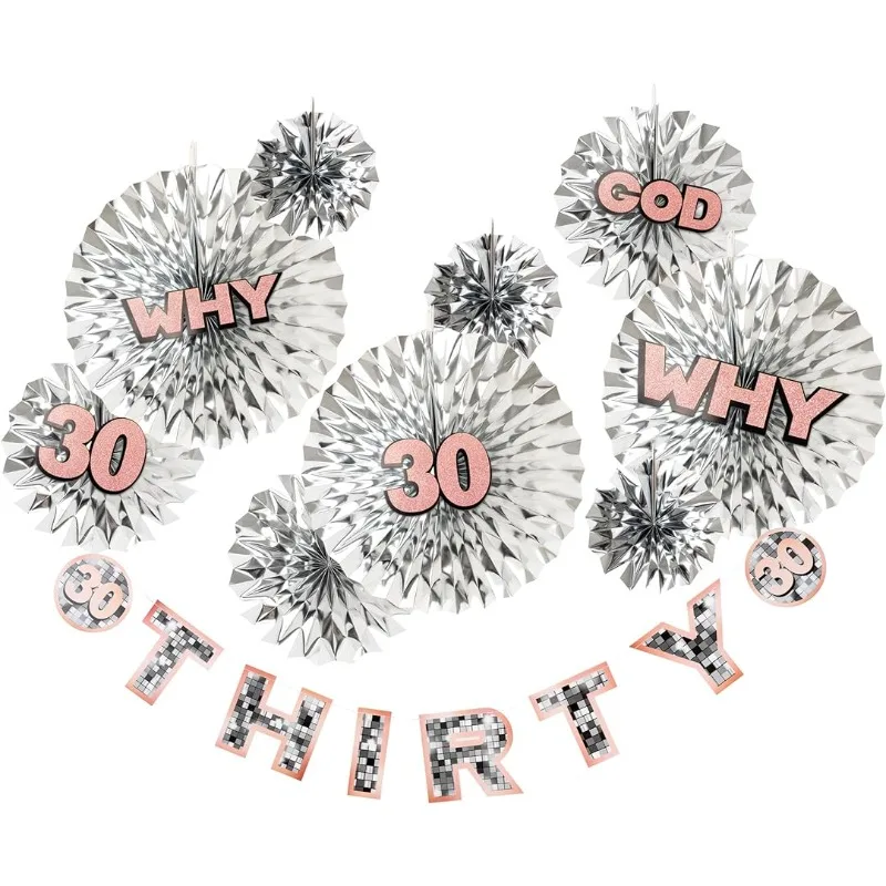 Silver 30th Birthday Party Decorations Paper Fans Thirty Banner Wall Stickers 30 Years Anniversary Happy Birthday Backdrop Decor
Silver 30th Birthday Party Decorations Paper Fans Thirty Banner Wall Stickers 30 Years Anniversary Happy Birthday Backdrop Decor