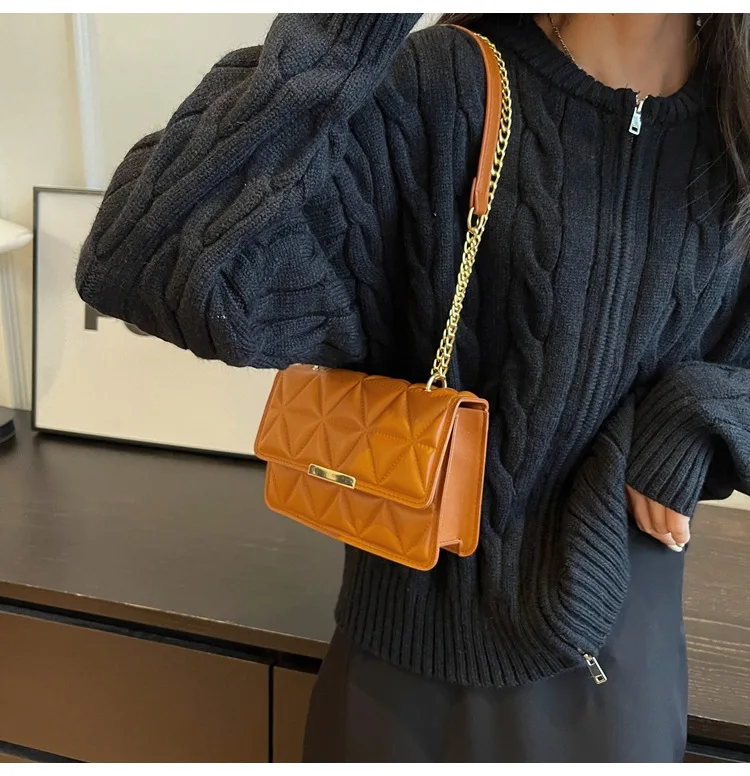 Women Quilted Chain Crossbody Bag Fashion Small Square Shoulder Purse Multi Color Casual Daily Handbag Women Quilted Chain Crossbody Bag Fashion Small Square Shoulder Purse Multi Color Casual Daily Handbag