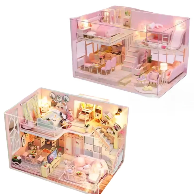 Self-made Wooden Dollhouse Handcrafted Duplex Apartment 3D Puzzle Assembly Architecture Duplex Apartment Model Toys Kids Gifts
Self-made Wooden Dollhouse Handcrafted Duplex Apartment 3D Puzzle Assembly Architecture Duplex Apartment Model Toys Kids Gifts