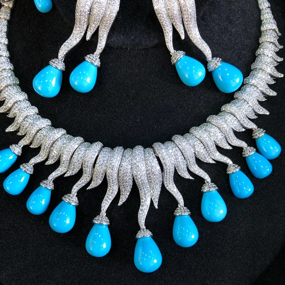 Kellybola New Luxury 4PCS Necklace Bangle Earrings Ring Jewelry Set For Bridal Wedding Women Show Jewelry Noble Turquesa Drop
Kellybola New Luxury 4PCS Necklace Bangle Earrings Ring Jewelry Set For Bridal Wedding Women Show Jewelry Noble Turquesa Drop