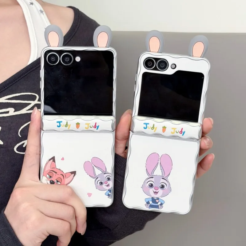 Disney Cute Zootopia Judy Nick 3D Rabbit Ears Phone Case for Samsung Galaxy Z Flip 5 6 7 with Plush Lanyard Shockproof Cover
Disney Cute Zootopia Judy Nick 3D Rabbit Ears Phone Case for Samsung Galaxy Z Flip 5 6 7 with Plush Lanyard Shockproof Cover